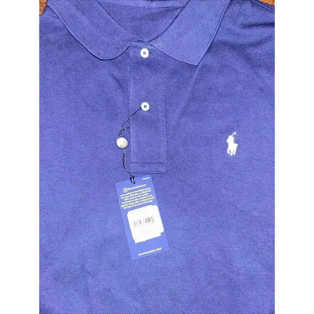 Polo Ralph Lauren Long Sleeve Men's Navy Polo Shirt Size‎ 4LT NWT